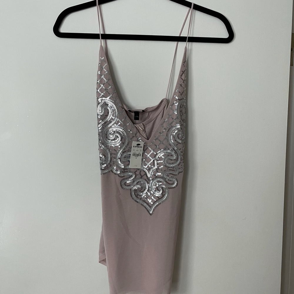 Medium express sparkly pink tank blouse